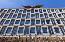The American Bald Eagle on top of the U.S. Embassy building in London. See also - file_thumbview_approve.php?size=1&id=16640810